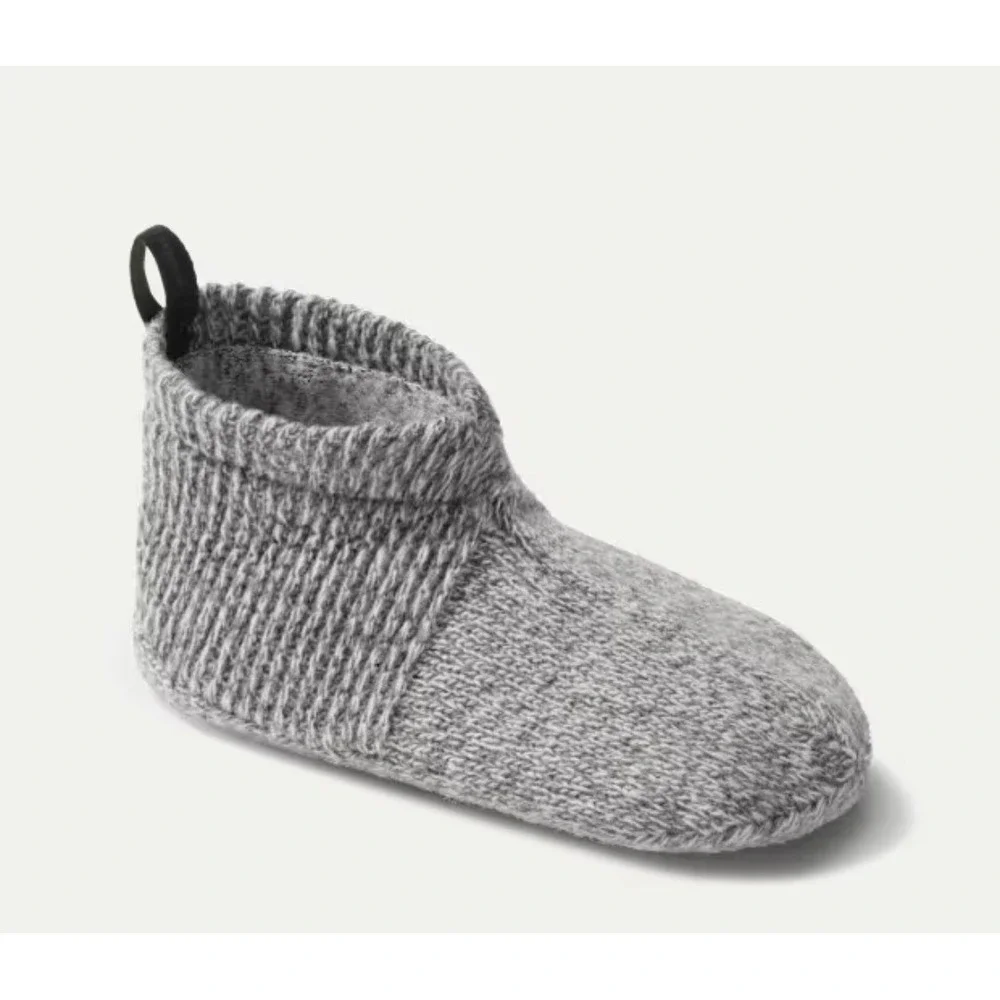 Bombas Gripper Slippers Mens Medium Gray White Excellent Striped Knit Loungewear